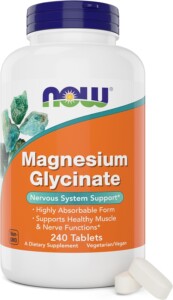 Now Foods Magnesium Glycinate, 240 Tablets - Supports Healthy Muscle and Nerve Functions 